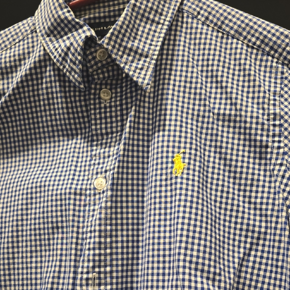 Ralph Lauren Navy and White Gingham Shirt